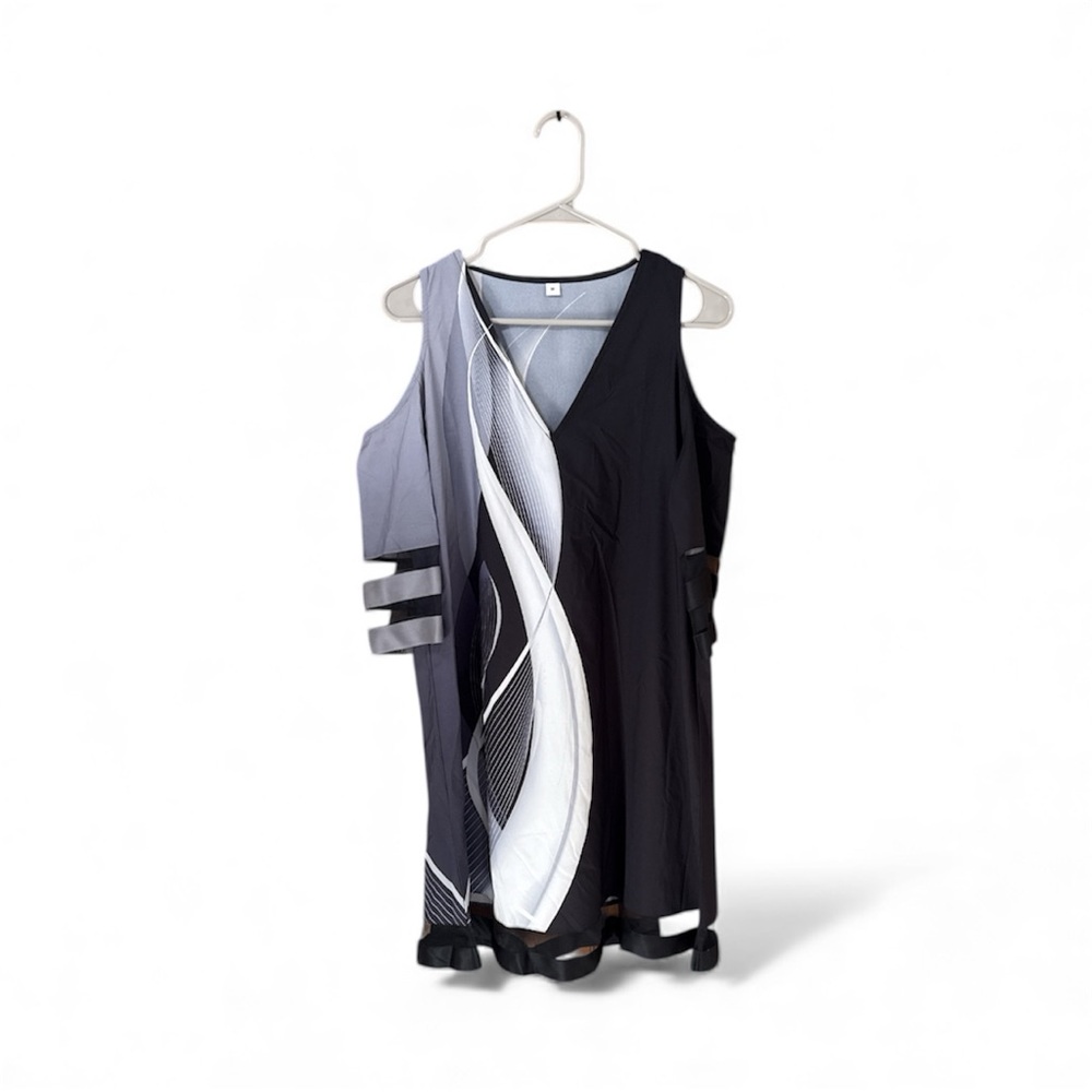 Elegant Black and White Mini Dress